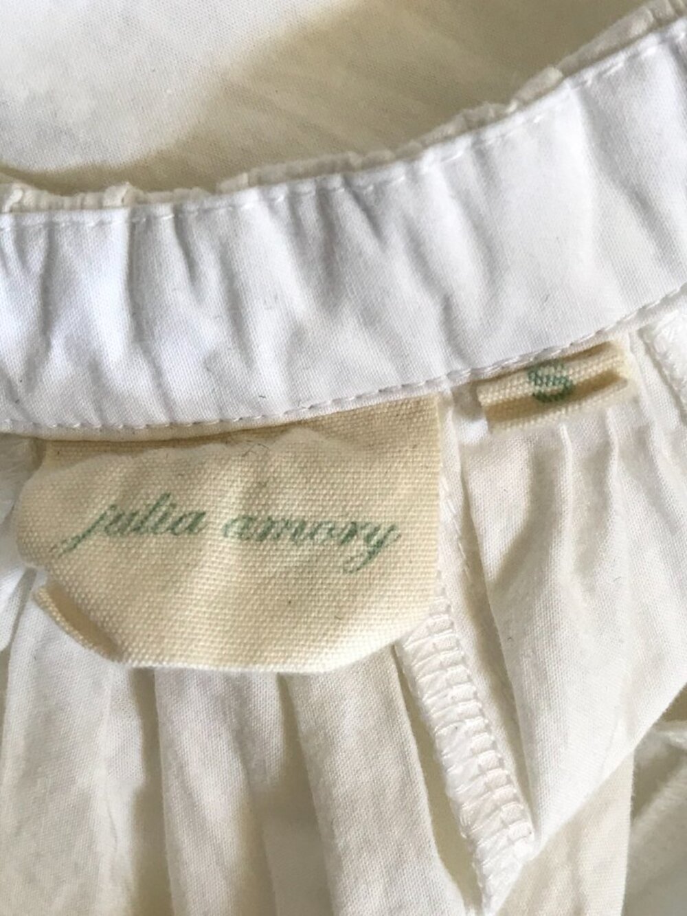 Julia Amory Cryder Midi Dress Womens Small White Sleeveless Cotton Poplin Tie - Picture 6 of 11